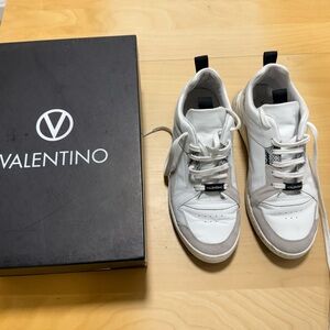 Valentino Men's White and Beige Sneakers